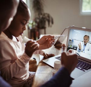 Telehealth services and secure virtual doctor visit access through EBO MD